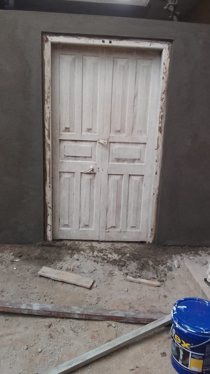 Wooden door after refinishing