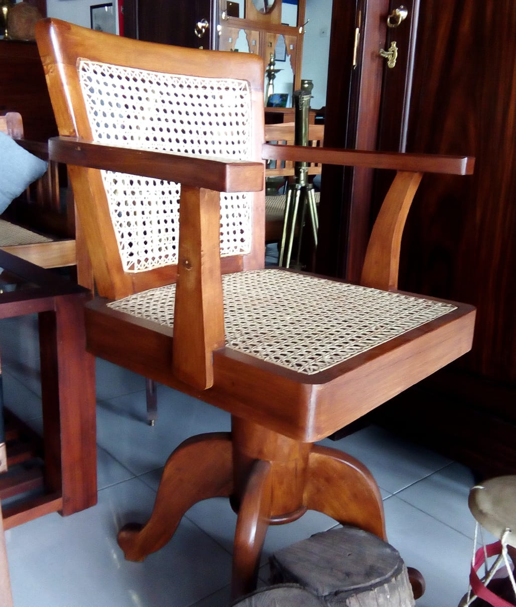 Cane Swivel Chair