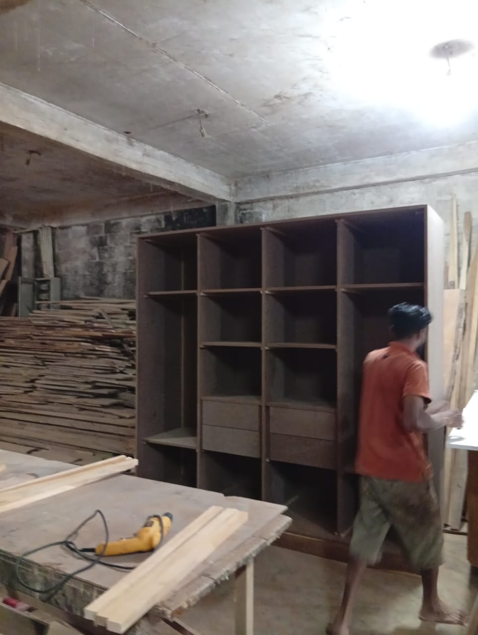 Cabinet carcass assembly area